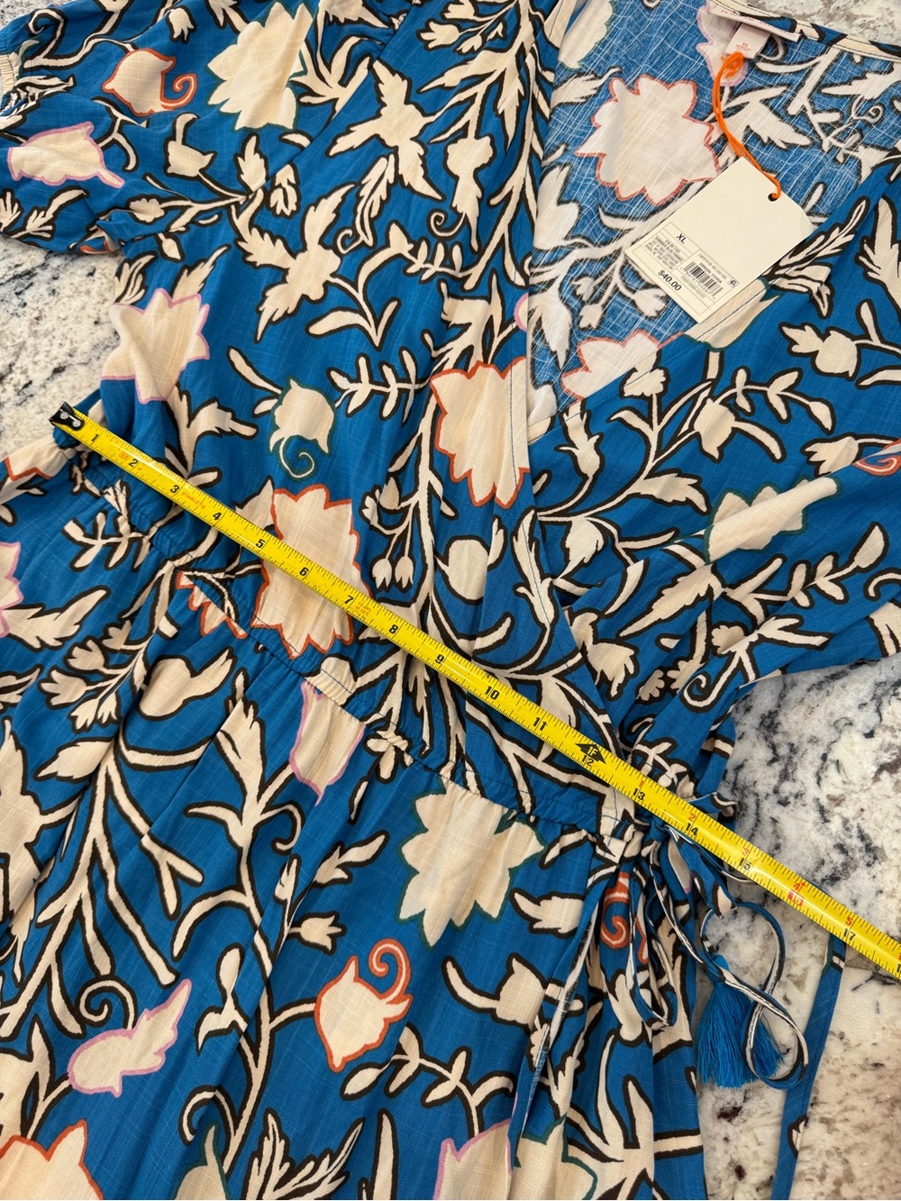 Knox Rose Royal Blue Floral Maxi Dress with Puff Sleeves - Picture 8 of 10